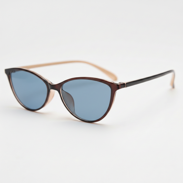Dawn Blue Tinted Lens Sunglasses - Red Cat-eye TR90 Frame