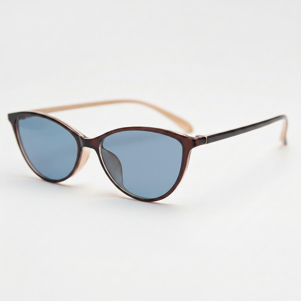 Dawn Blue Tinted Lens Sunglasses - Red Cat-eye TR90 Frame