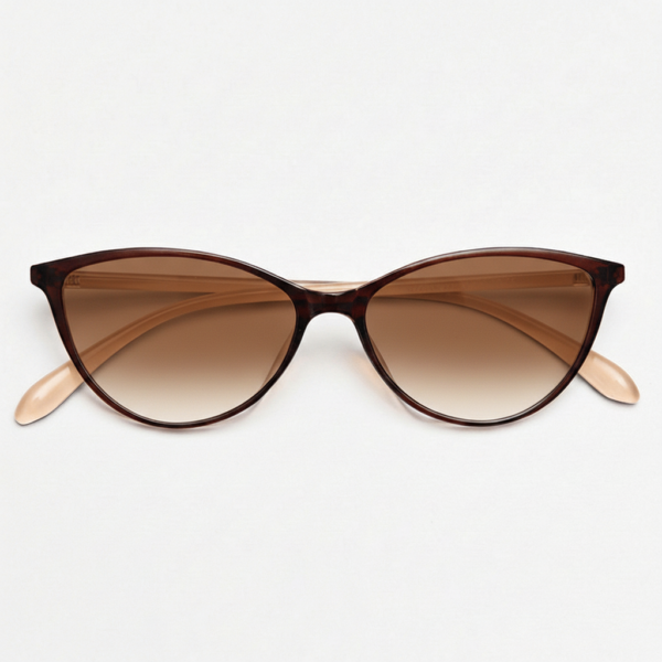 Dawn Brown Gradient Lens Sunglasses - Red Cat-eye TR90 Frame