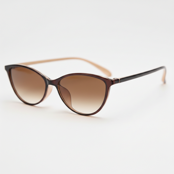 Dawn Brown Gradient Lens Sunglasses - Red Cat-eye TR90 Frame