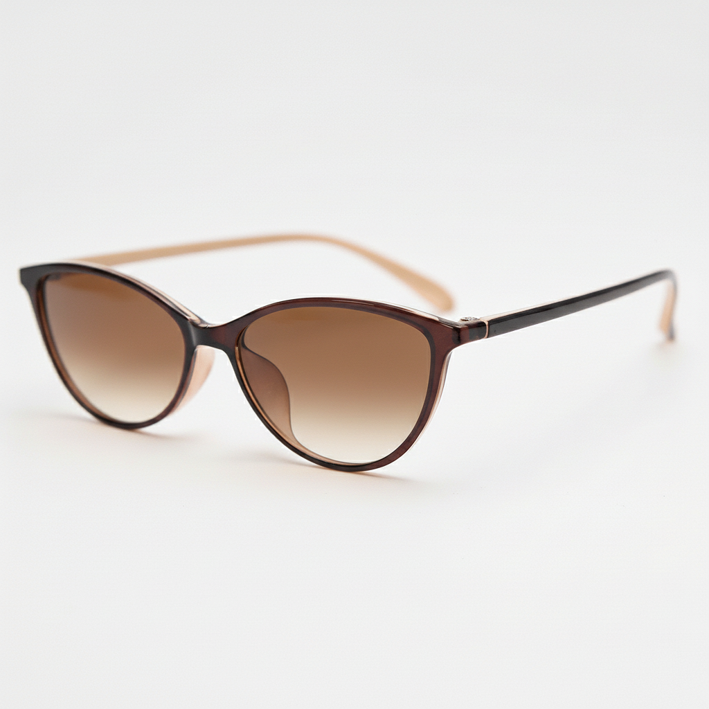 Dawn Brown Gradient Lens Sunglasses - Red Cat-eye TR90 Frame