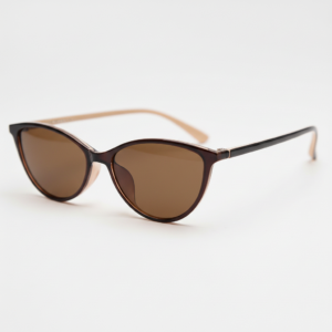Dawn Brown Tinted Lens Sunglasses - Red Cat-eye TR90 Frame