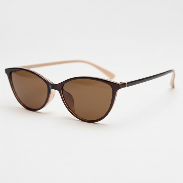 Dawn Brown Tinted Lens Sunglasses - Red Cat-eye TR90 Frame
