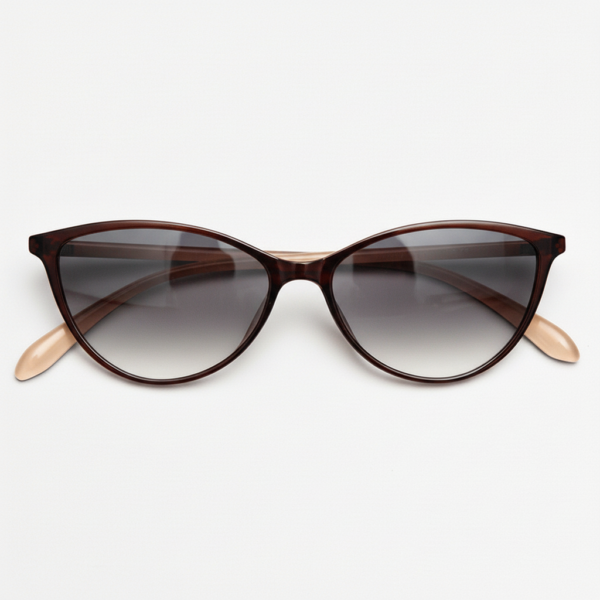 Dawn Grey Gradient Lens Sunglasses - Red Cat-eye TR90 Frame