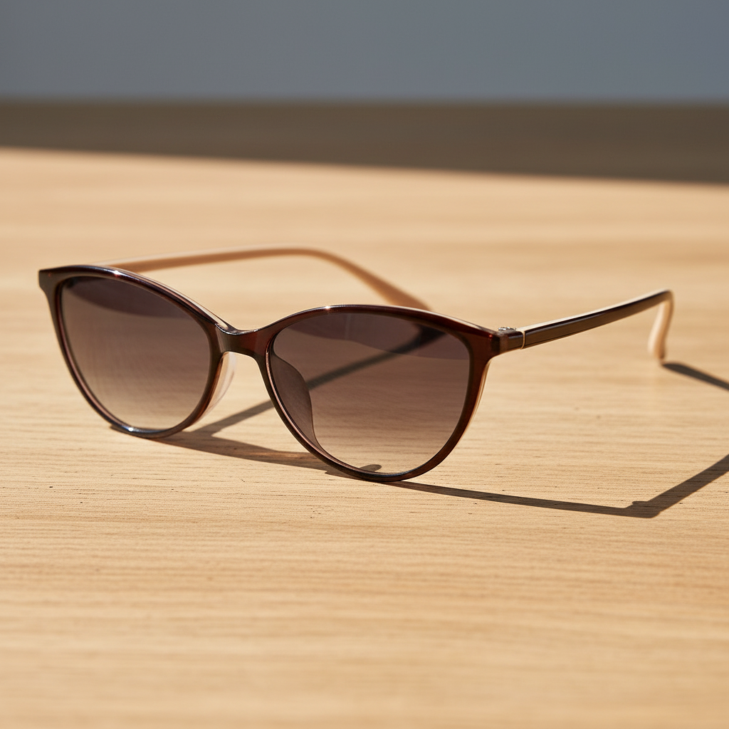 Dawn Grey Gradient Lens Sunglasses - Red Cat-eye TR90 Frame