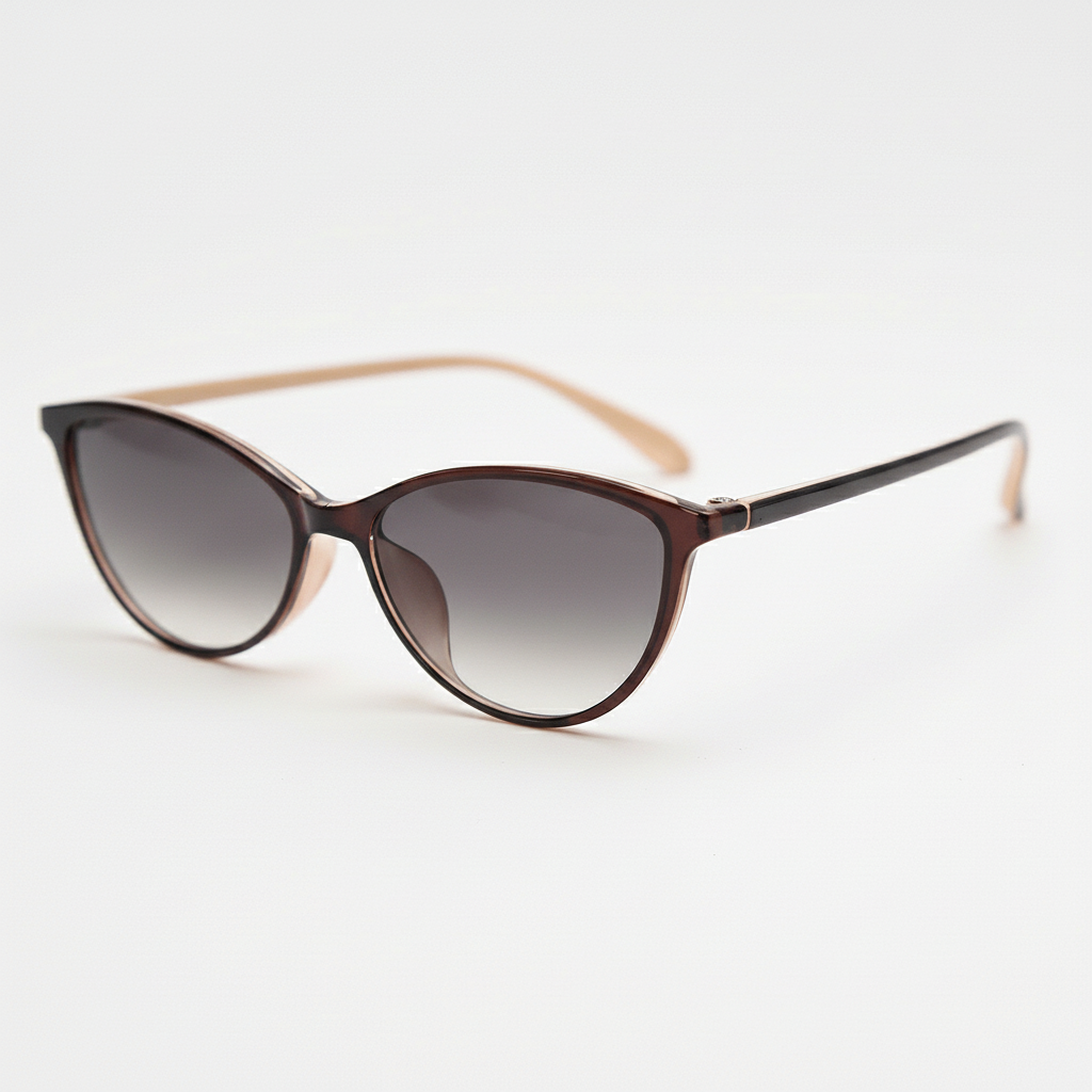 Dawn Grey Gradient Lens Sunglasses - Red Cat-eye TR90 Frame