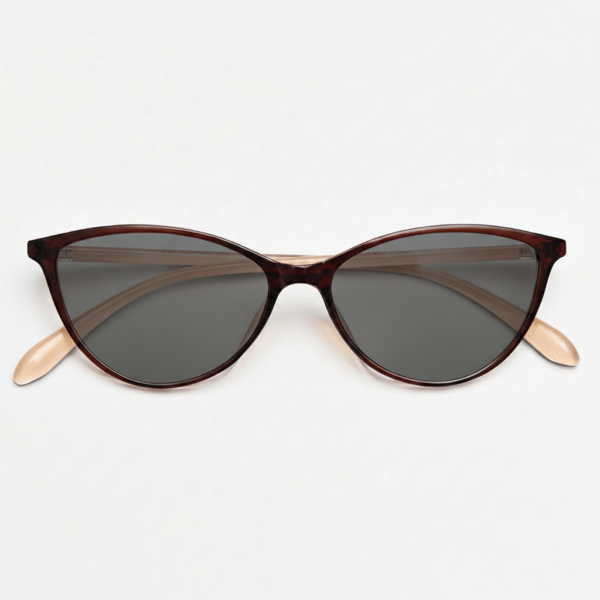 Dawn Grey Tinted Lens Sunglasses - Red Cat-eye TR90 Frame