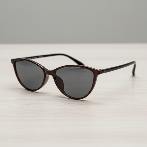 Dawn Grey Tinted Lens Sunglasses - Red Cat-eye TR90 Frame