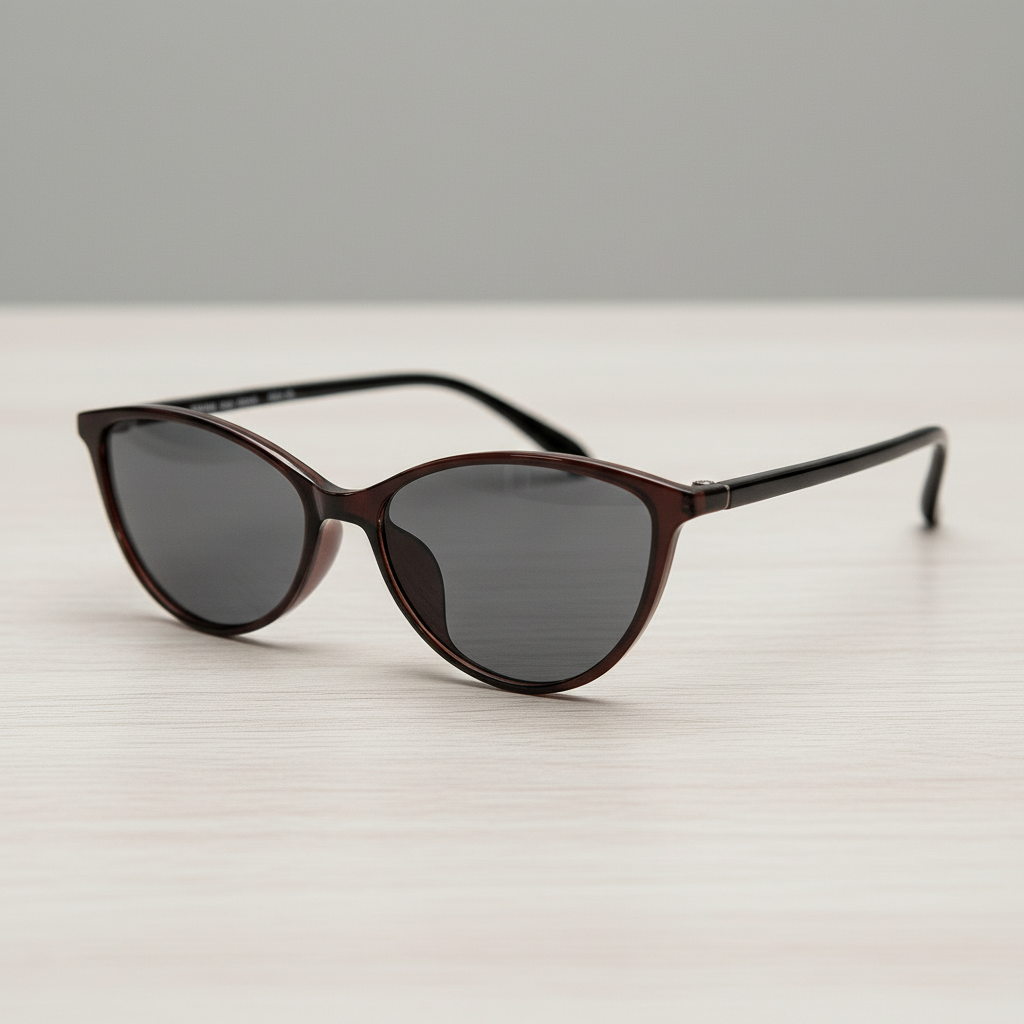 Dawn Grey Tinted Lens Sunglasses - Red Cat-eye TR90 Frame