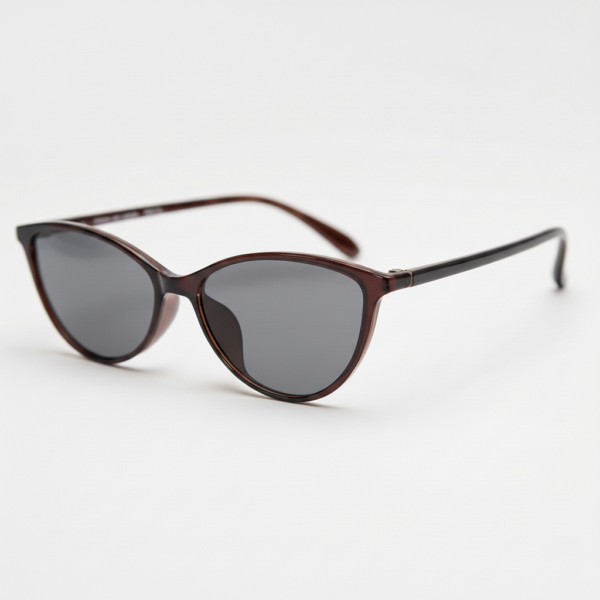 Dawn Grey Tinted Lens Sunglasses - Red Cat-eye TR90 Frame