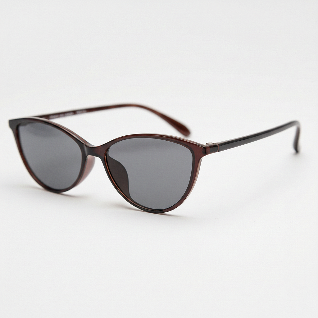 Dawn Grey Tinted Lens Sunglasses - Red Cat-eye TR90 Frame