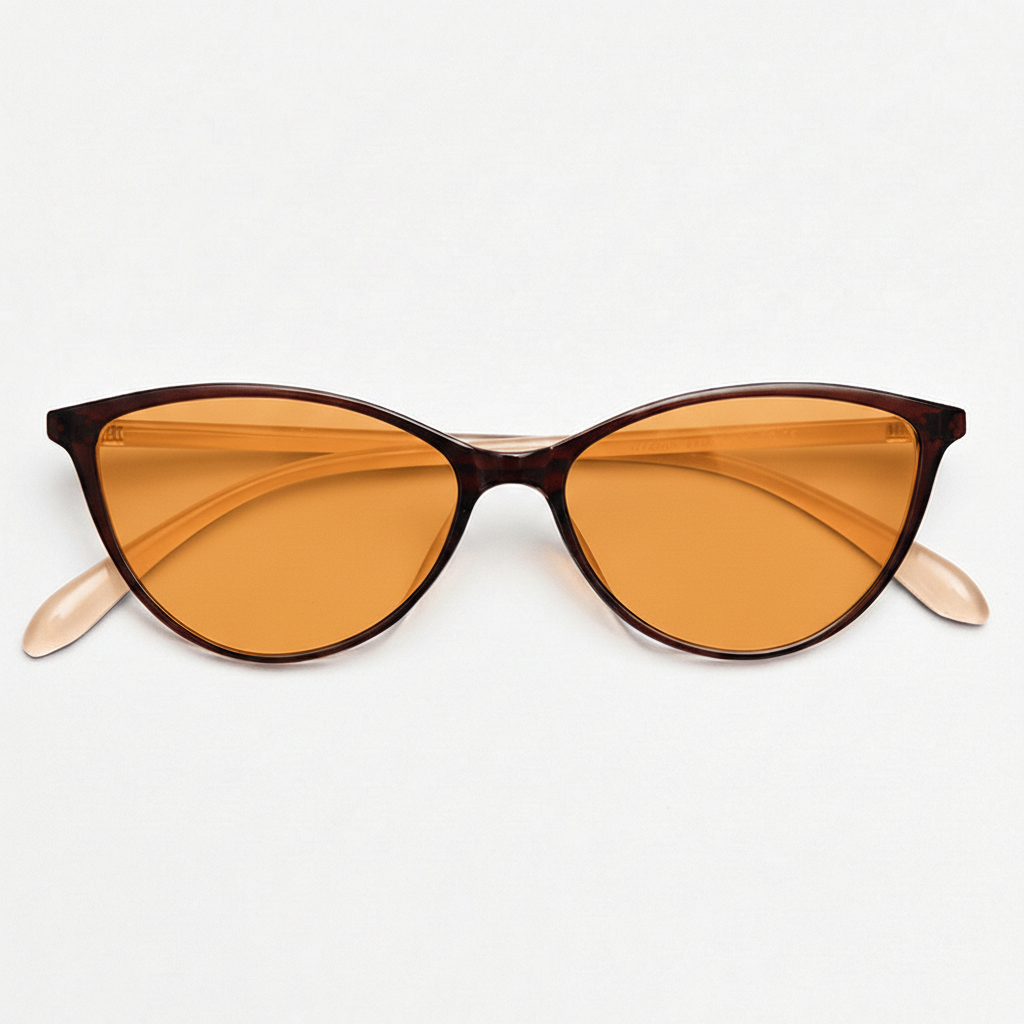 Dawn Orange Tinted Lens Sunglasses - Red Cat-eye TR90 Frame