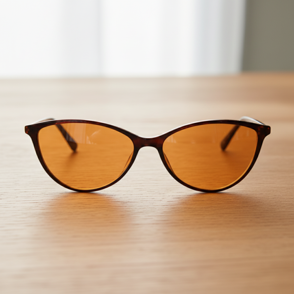 Dawn Orange Tinted Lens Sunglasses - Red Cat-eye TR90 Frame