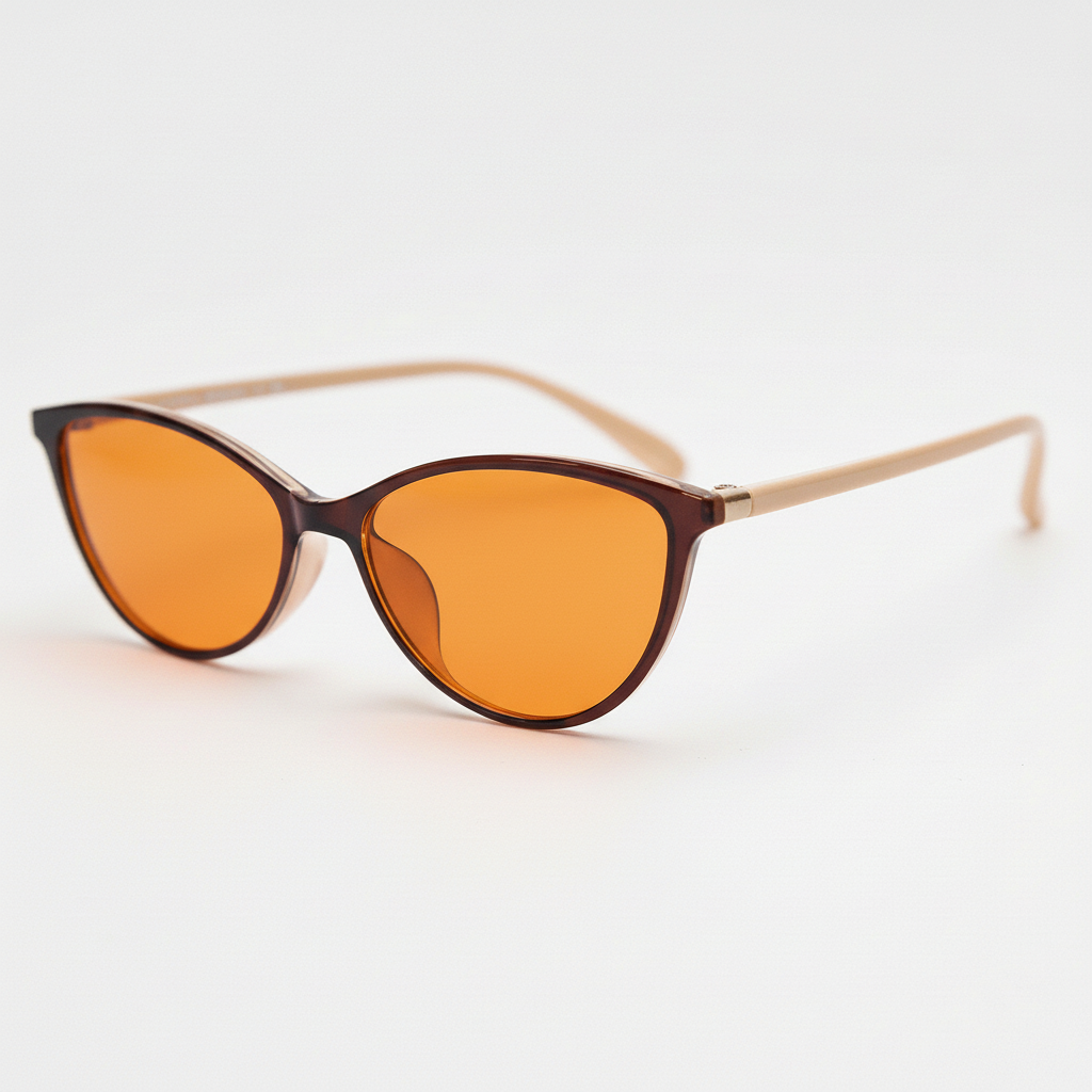 Dawn Orange Tinted Lens Sunglasses - Red Cat-eye TR90 Frame