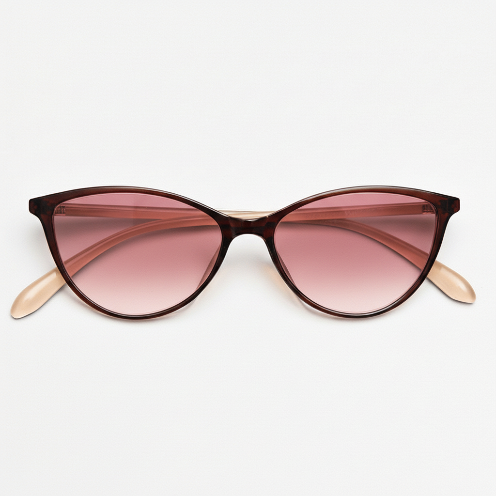 Dawn Pink Gradient Lens Sunglasses - Red Cat-eye TR90 Frame