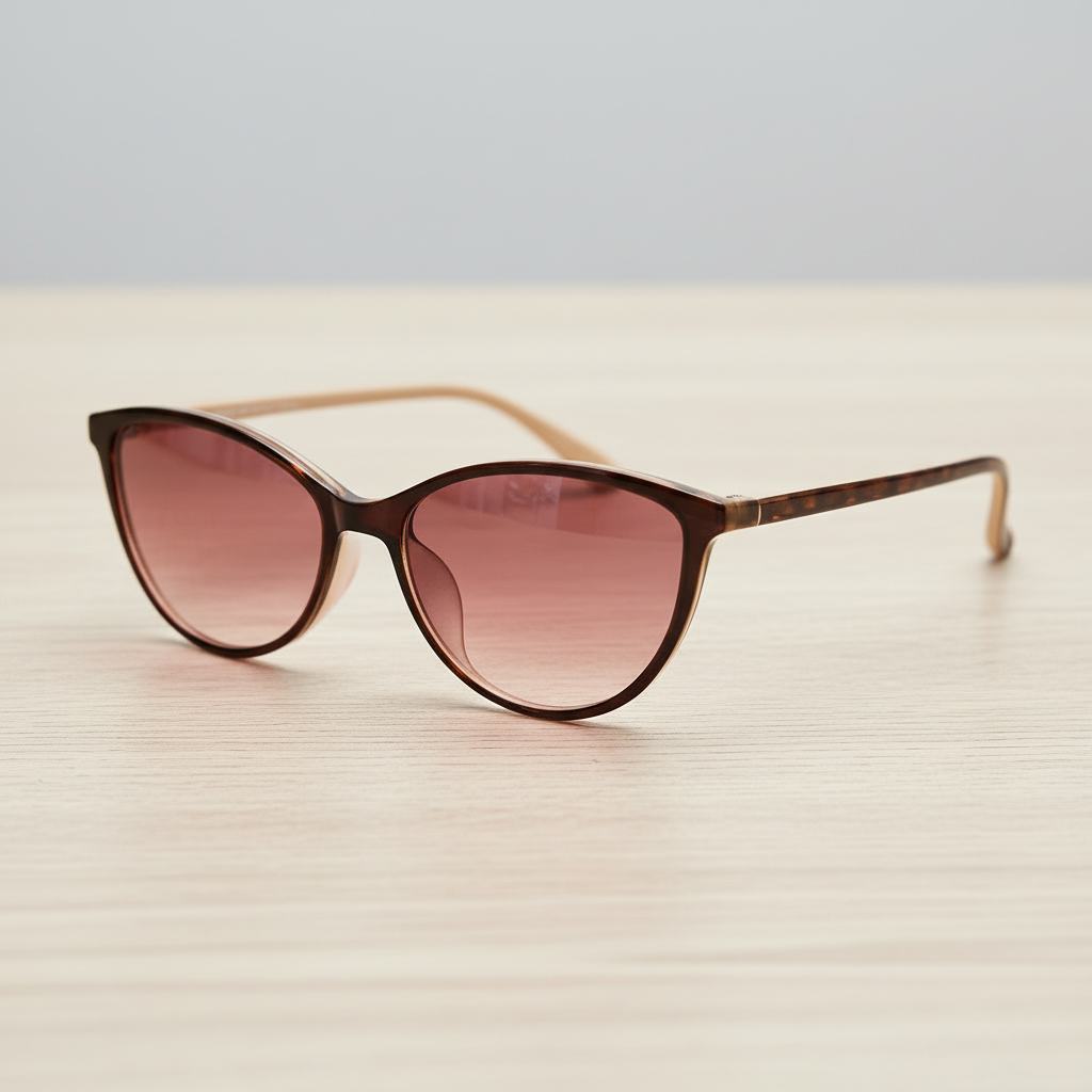 Dawn Pink Gradient Lens Sunglasses - Red Cat-eye TR90 Frame