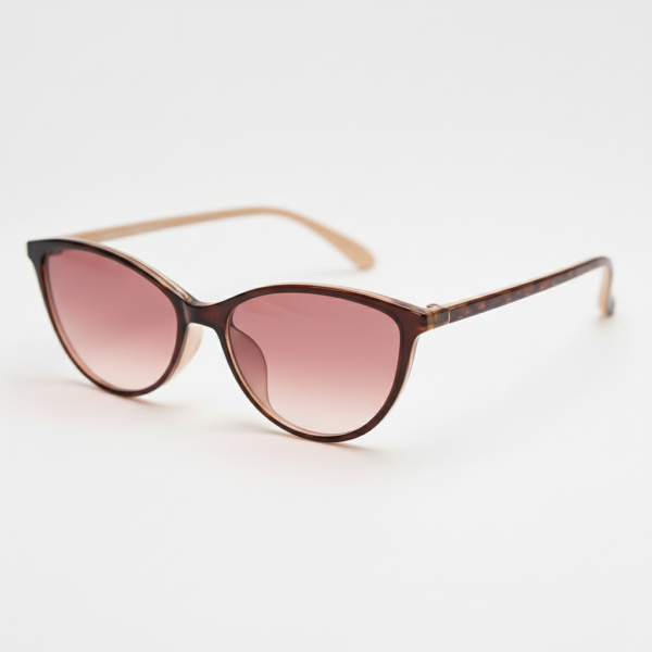 Dawn Pink Gradient Lens Sunglasses - Red Cat-eye TR90 Frame