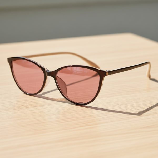 Dawn Pink Tinted Lens Sunglasses - Red Cat-eye TR90 Frame