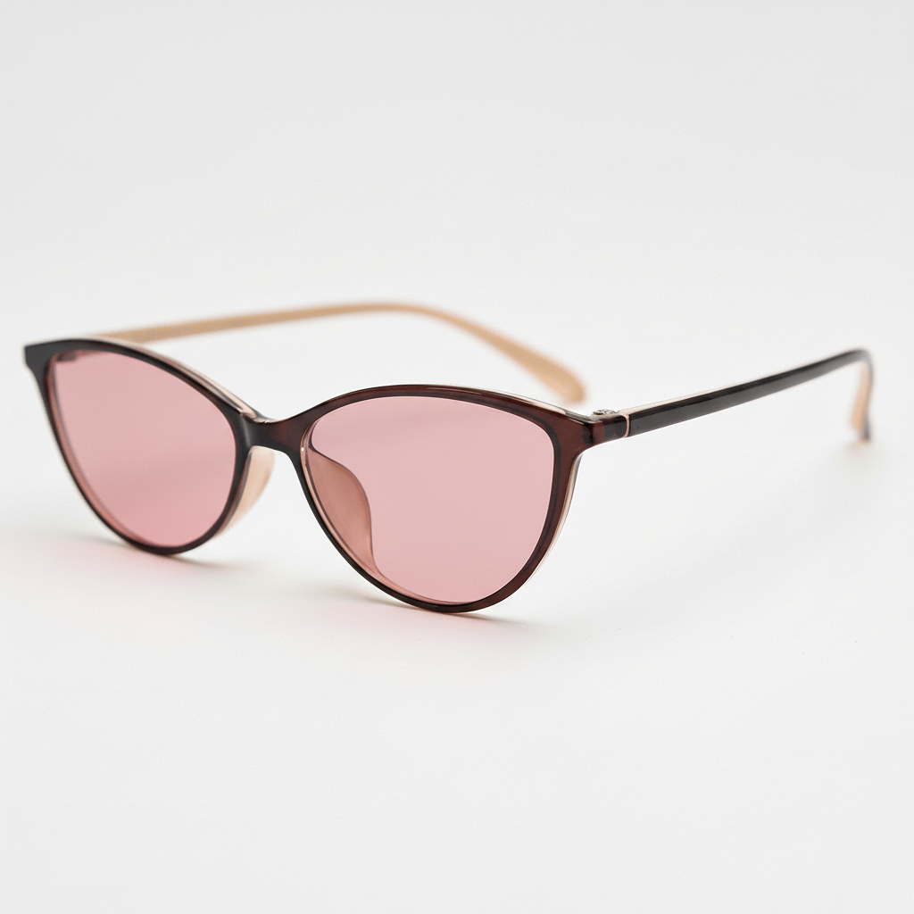 Dawn Pink Tinted Lens Sunglasses - Red Cat-eye TR90 Frame