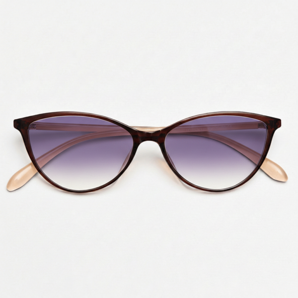 Dawn Purple Gradient Lens Sunglasses - Red Cat-eye TR90 Frame