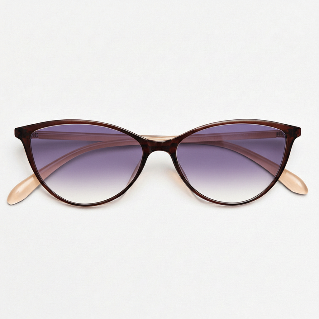 Dawn Purple Gradient Lens Sunglasses - Red Cat-eye TR90 Frame