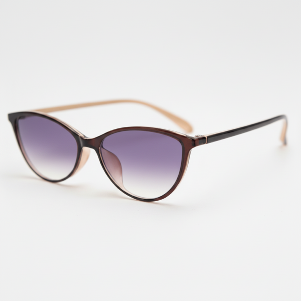 Dawn Purple Gradient Lens Sunglasses - Red Cat-eye TR90 Frame