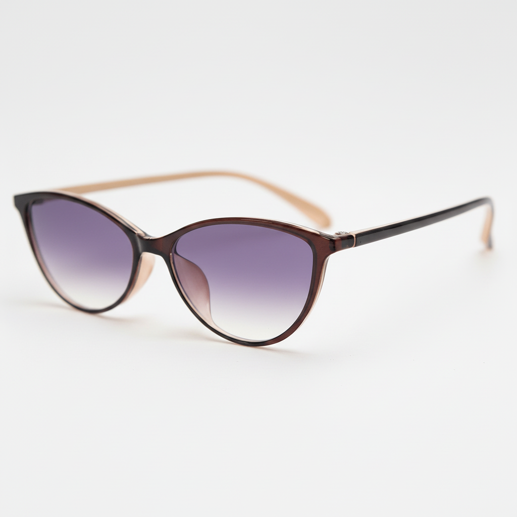 Dawn Purple Gradient Lens Sunglasses - Red Cat-eye TR90 Frame