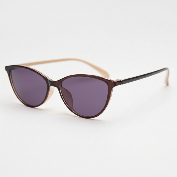 Dawn Purple Tinted Lens Sunglasses - Red Cat-eye TR90 Frame