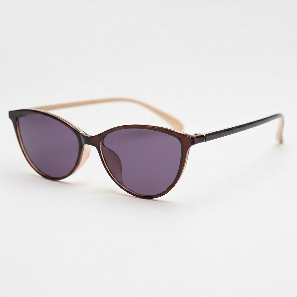 Dawn Purple Tinted Lens Sunglasses - Red Cat-eye TR90 Frame