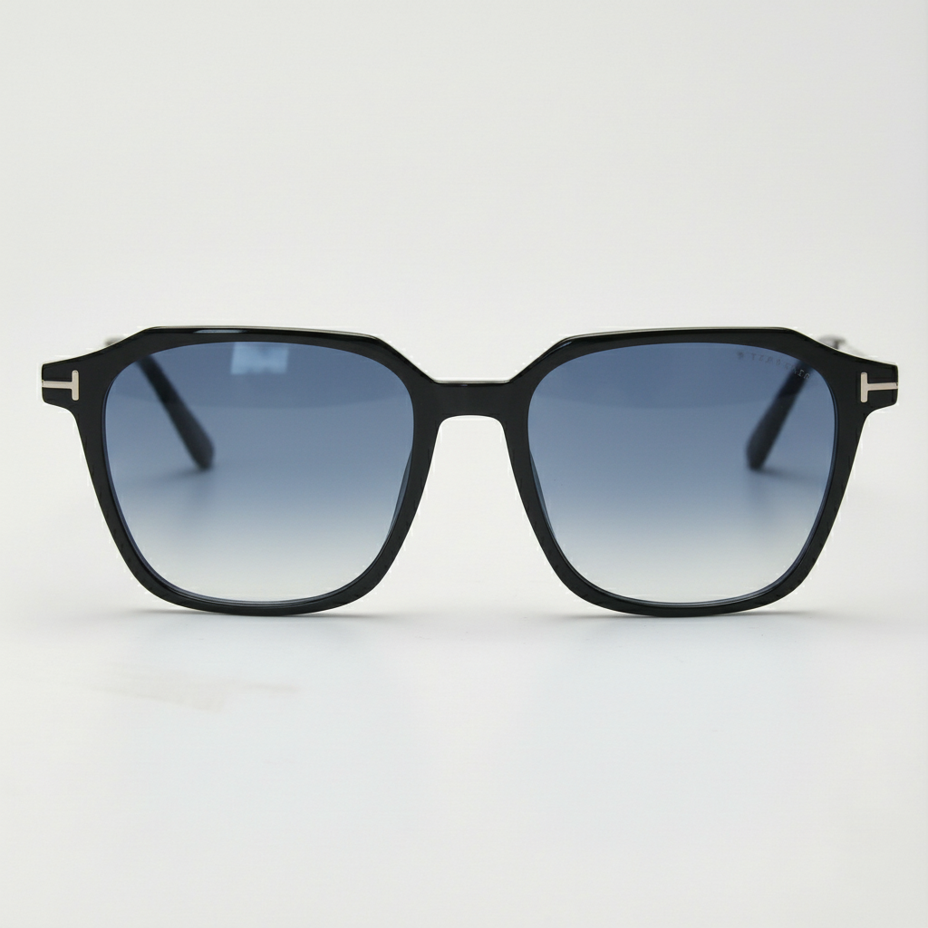 Elma Blue Gradient Lens Sunglasses - Black Rectangle TR90 Frame