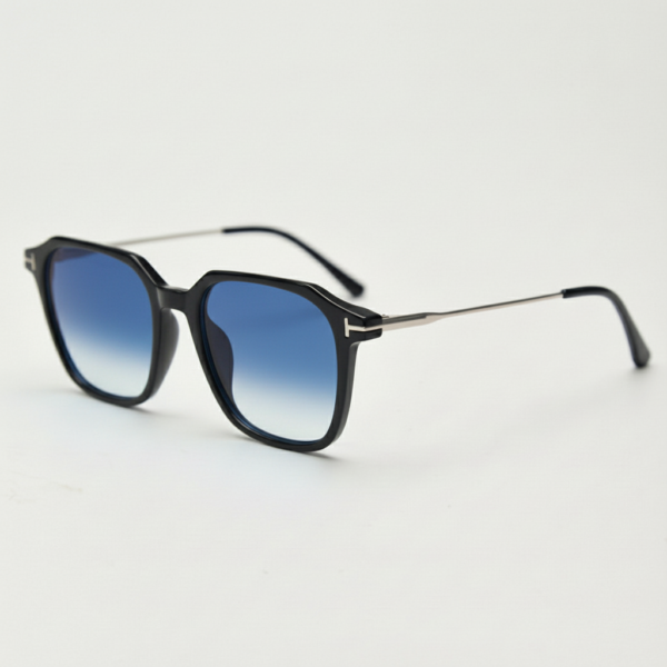 Elma Blue Gradient Lens Sunglasses - Black Rectangle TR90 Frame