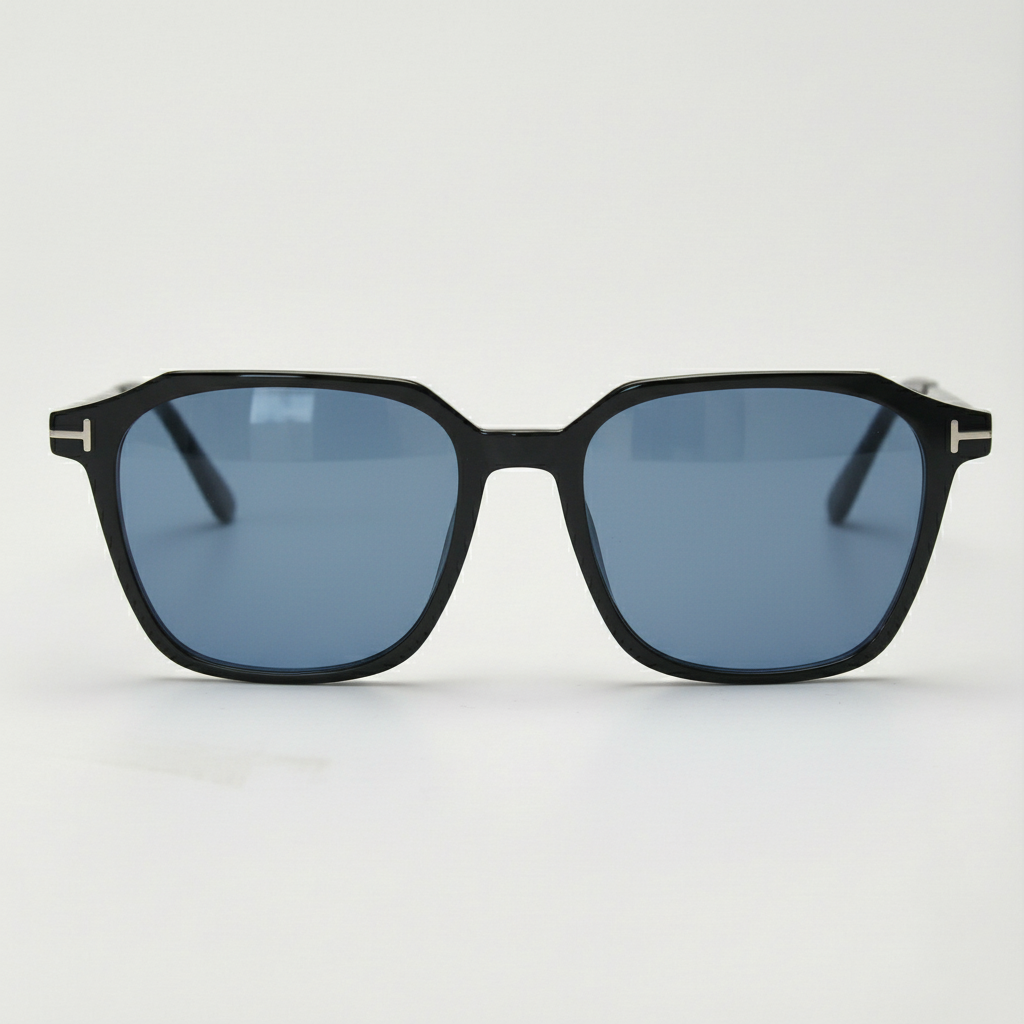 Elma Blue Tinted Lens Sunglasses - Black Rectangle TR90 Frame