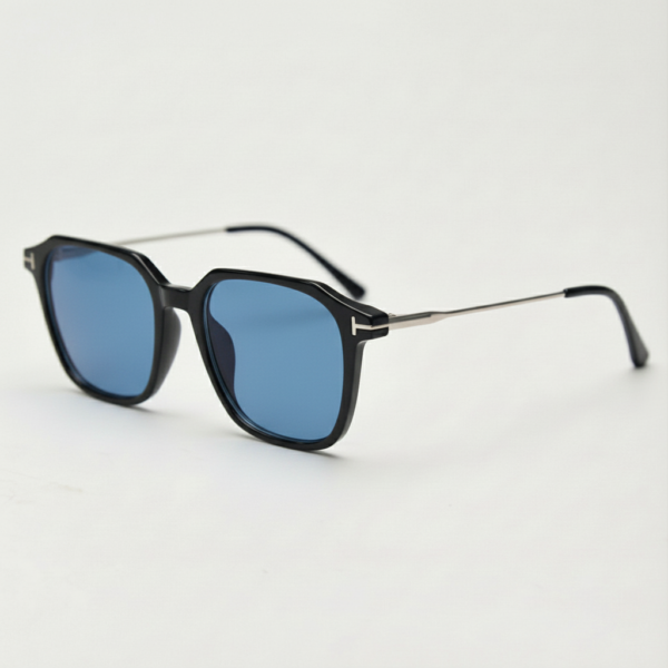 Elma Blue Tinted Lens Sunglasses - Black Rectangle TR90 Frame