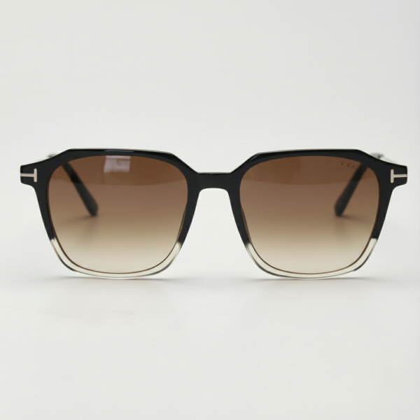 Elma Brown Gradient Lens Sunglasses - Black Rectangle TR90 Frame