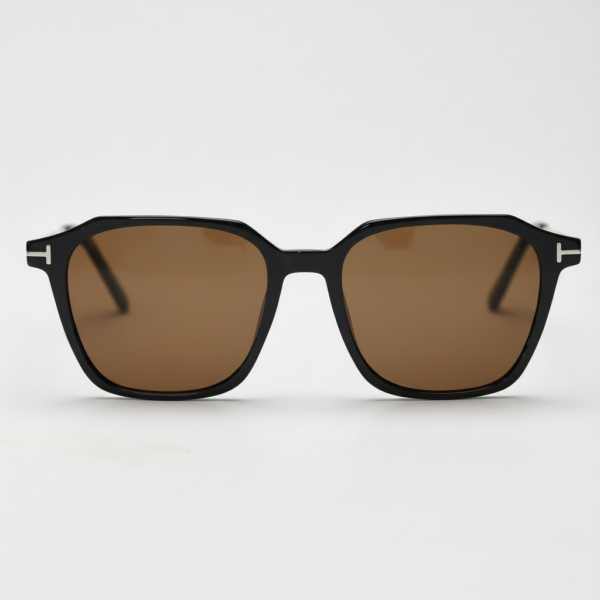Elma Brown Tinted Lens Sunglasses - Black Rectangle TR90 Frame