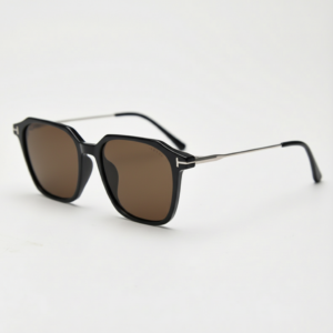 Elma Brown Tinted Lens Sunglasses - Black Rectangle TR90 Frame
