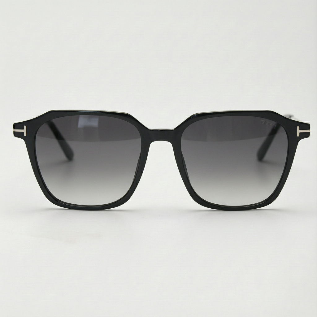 Elma Grey Gradient Lens Sunglasses - Black Rectangle TR90 Frame