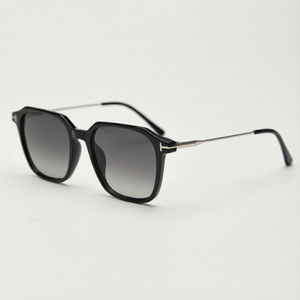 Elma Grey Gradient Lens Sunglasses - Black Rectangle TR90 Frame
