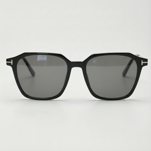 Elma Grey Tinted Lens Sunglasses - Black Rectangle TR90 Frame