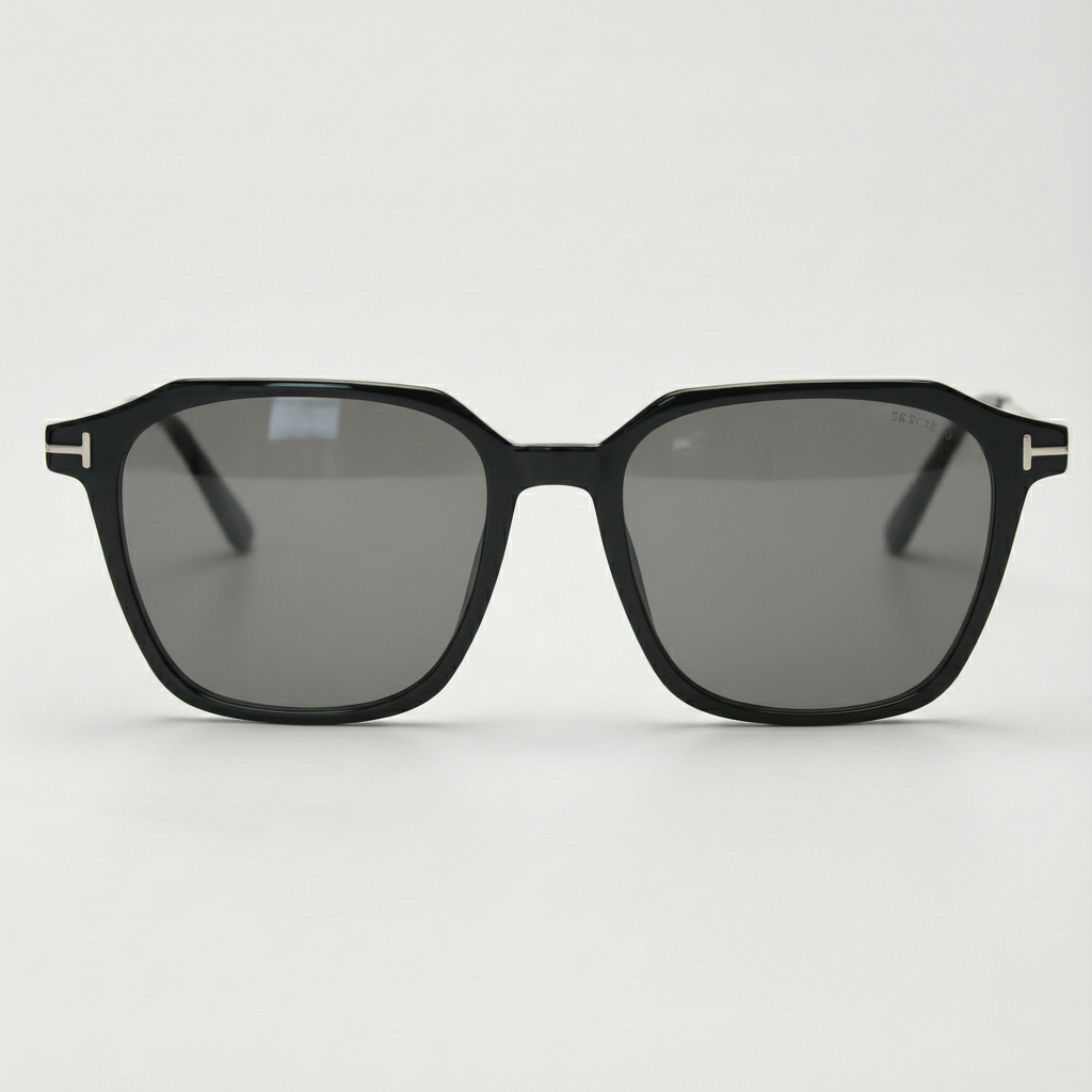 Elma Grey Tinted Lens Sunglasses - Black Rectangle TR90 Frame