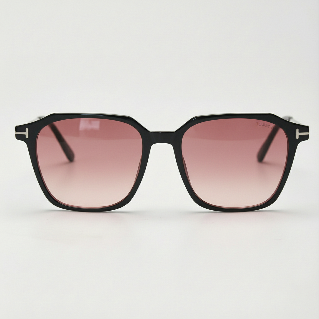 Elma Pink Gradient Lens Sunglasses - Black Rectangle TR90 Frame
