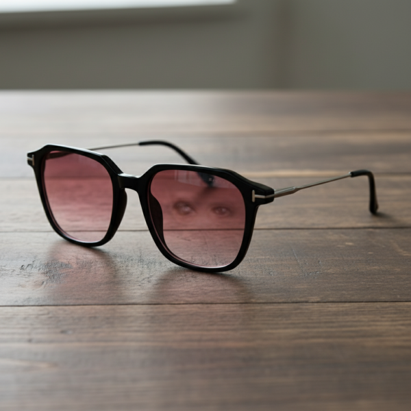 Elma Pink Gradient Lens Sunglasses - Black Rectangle TR90 Frame