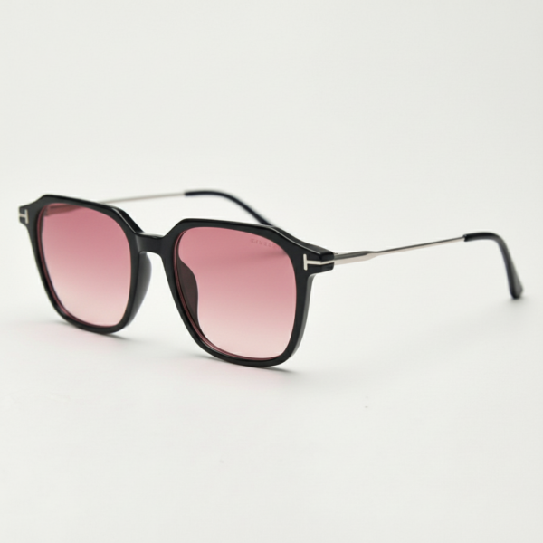 Elma Pink Gradient Lens Sunglasses - Black Rectangle TR90 Frame