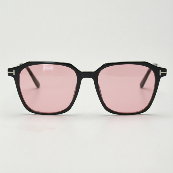 Elma Pink Tinted Lens Sunglasses - Black Rectangle TR90 Frame