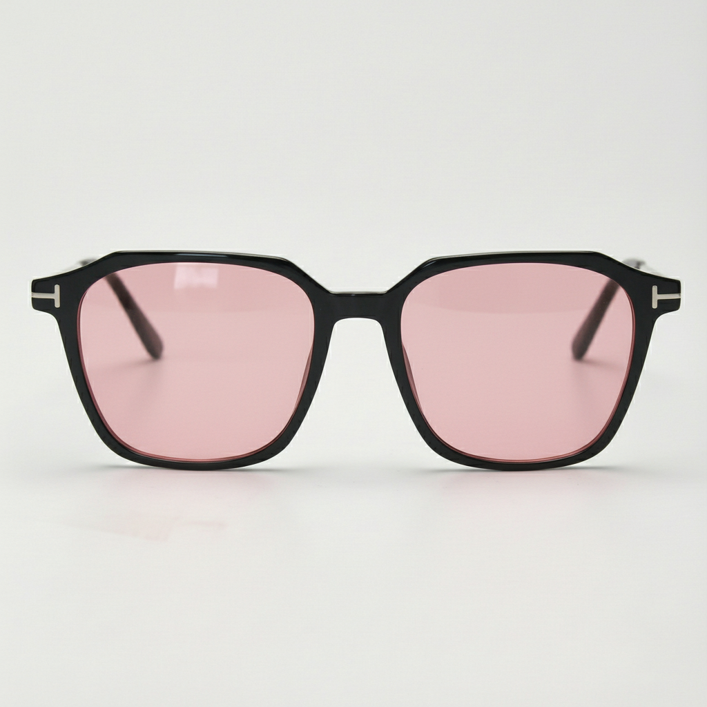 Elma Pink Tinted Lens Sunglasses - Black Rectangle TR90 Frame