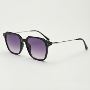 Elma Purple Gradient Lens Sunglasses - Black Rectangle TR90 Frame