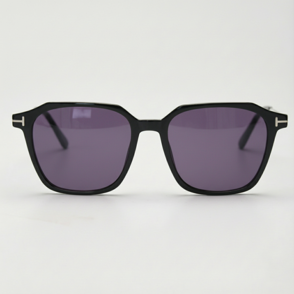 Elma Purple Tinted Lens Sunglasses - Black Rectangle TR90 Frame