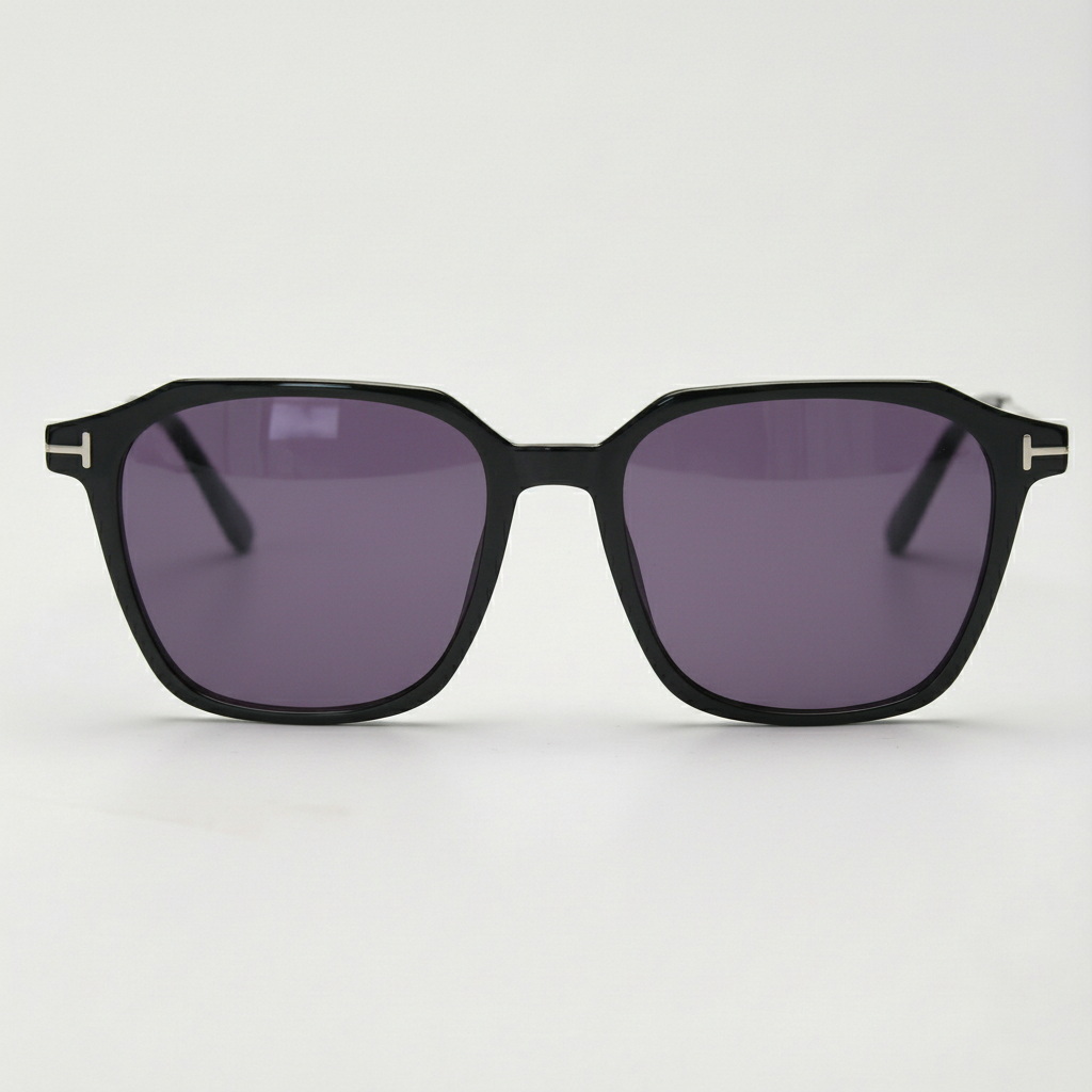 Elma Purple Tinted Lens Sunglasses - Black Rectangle TR90 Frame