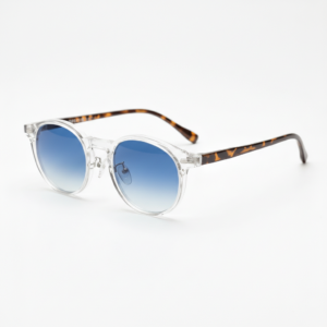 Erin Blue Gradient Lens Sunglasses - Clear Round TR90 Frame