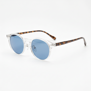 Erin Blue Tinted Lens Sunglasses - Clear Round TR90 Frame